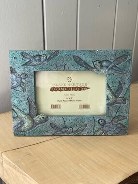 JUST IN Sea Turtle Photo Frame Fossil Honu  Coastal Ocean Nature Blue Green